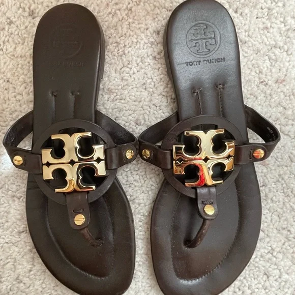 Tory Burch Brown Miller Sandals - Picture 1 of 5